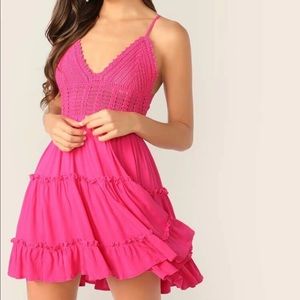Pink Crochet Dress